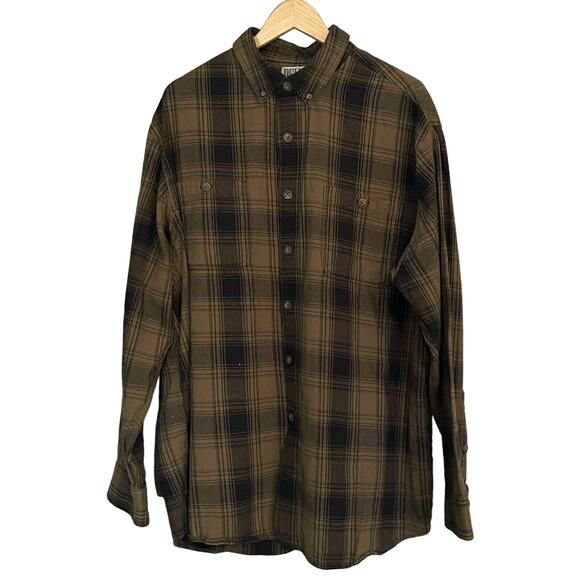 Duluth Trading Shirt Flannel Plaid Button‎ Down Outdoor Active Mens XLT - Picture 1 of 11